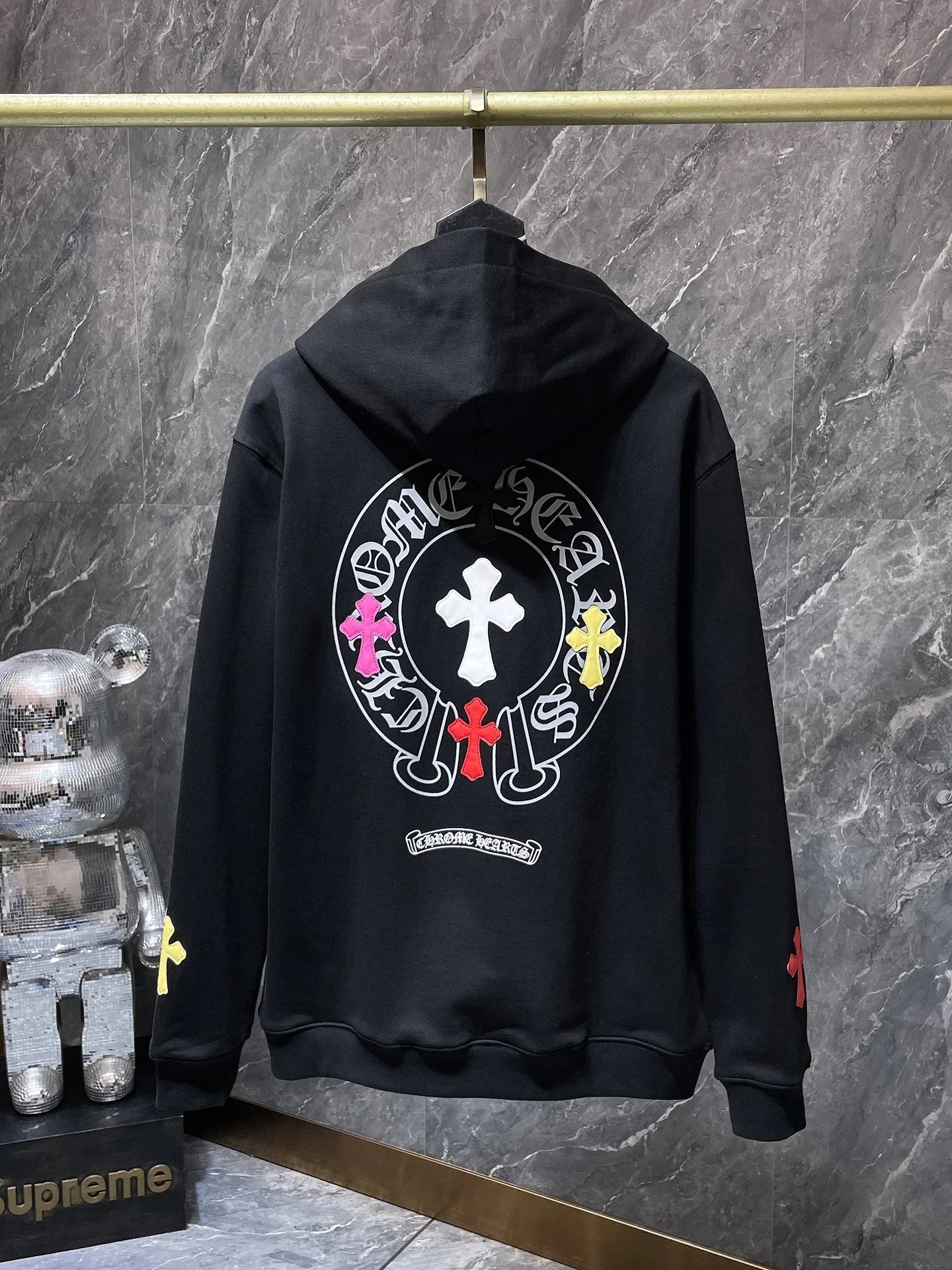 Chrome Hearts Cross Motif Zip-Up Hoodie Black - 25