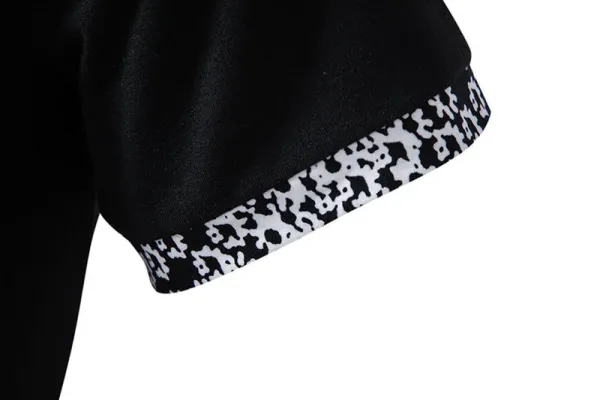 Design Classic Polo Black with White Patterned Collar and Cuffs Tops.polo - 27