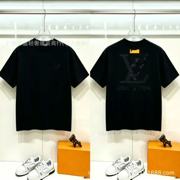 Louis Vuitton Pixelated LV Logo Black T-Shirt - 1