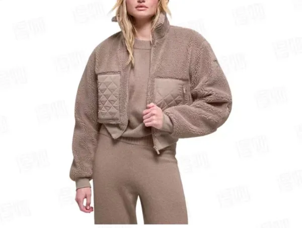 Design Sherpa Fleece Hybrid Quilted Jacket Brown Outerwear.jacket - 7