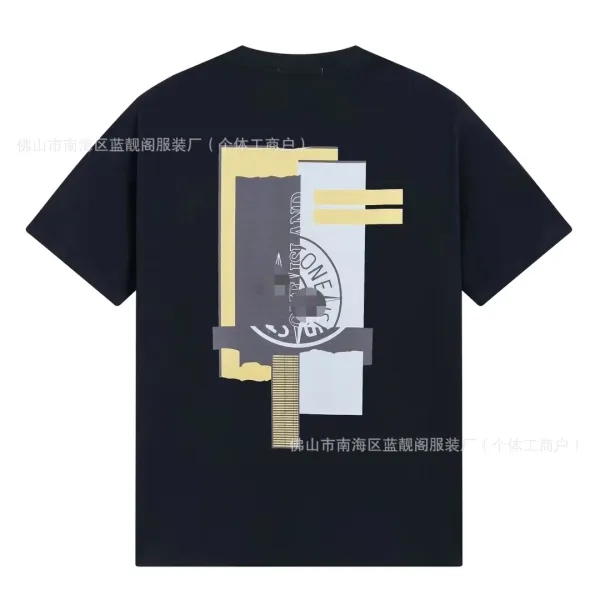 Design Abstract Graphic Print Black T-Shirt - 1