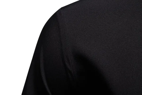 Design Asymmetrical Color-Block Shirt Black White Men's Shirt Tops Shirt - 20