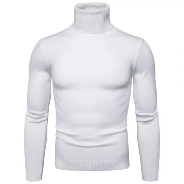 Design Turtleneck Sweater White - 1