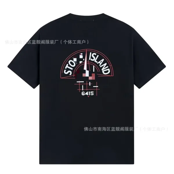 Stone Island Graphic Print Black T-Shirt - 1