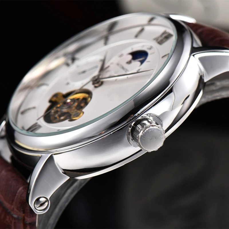 Design Tourbillon Automatic Black Dial Mechanical Watch Watches - 7