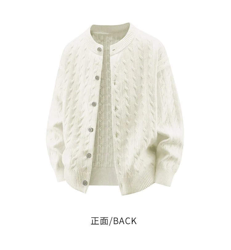Design Cable Knit Button-Up Cardigan Yellow - 15