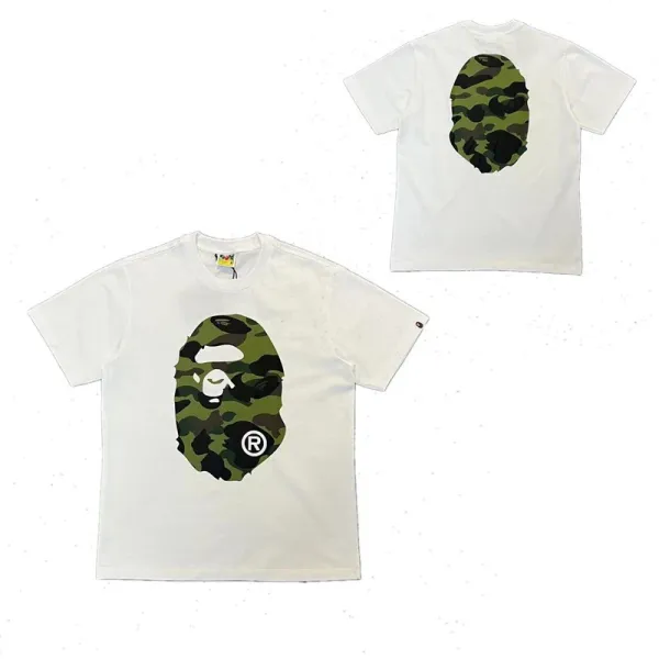 A Bathing Ape Camo Ape Head Logo T-Shirt White - 1