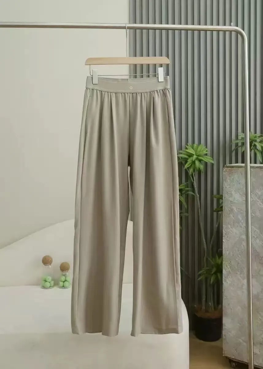 Design Wide-Leg Satin Pant Beige - 1