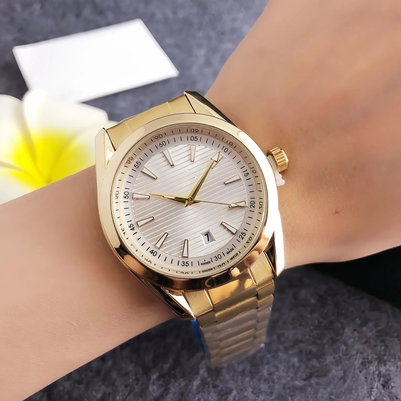 Design Stainless Steel Chronograph Watch Black Dial Silver Bracelet Watches - 11