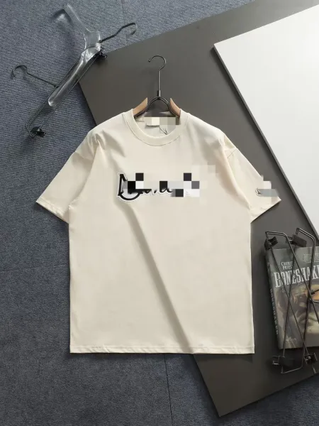 Design Graphic Logo Print Beige T-Shirt - 1