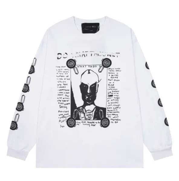 Art That Kills Do What Thou Wilt Long Sleeve T-Shirt White - 1