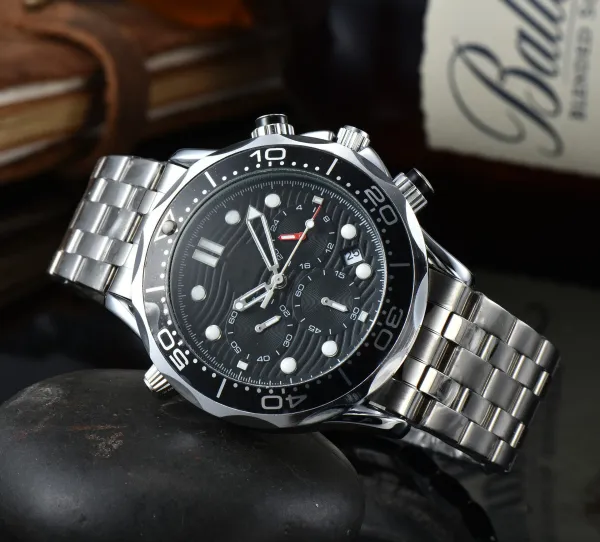 Omega Seamaster Chronograph Black Dial Steel Watch Watches - 1
