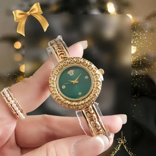 Versace La Greca Gold-Tone Quartz Watch Watches - 7