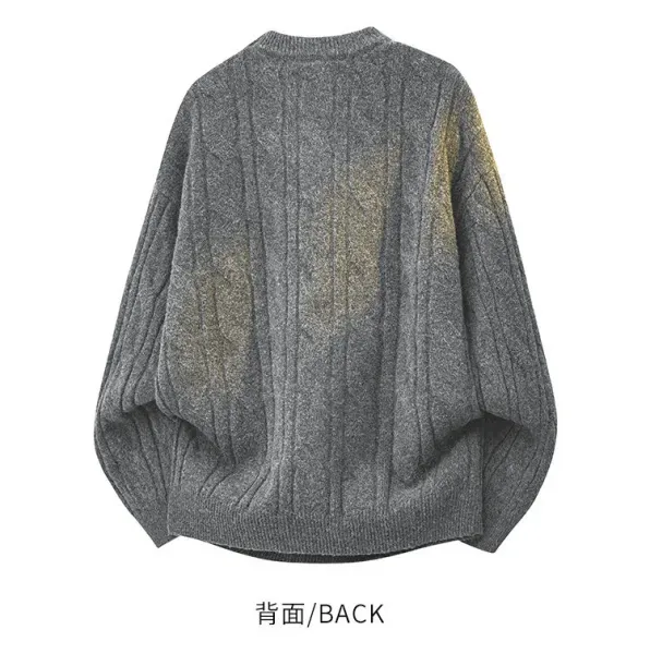 Design Cable Knit Oversized Sweater Beige - 10