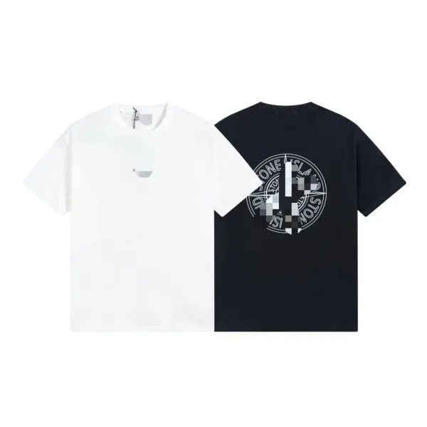 Design Abstract Graphic Print Black T-Shirt - 25