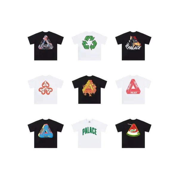 Palace Skateboards Palace Tri-Force Triangle Logo White T-Shirt T-Shirts - 8