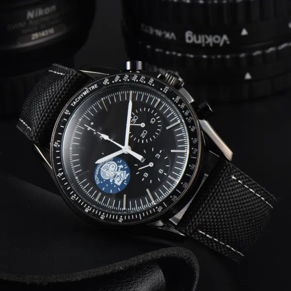 Omega Speedmaster Moonwatch 50th Anniversary Chronograph Black Watch Watches - 1