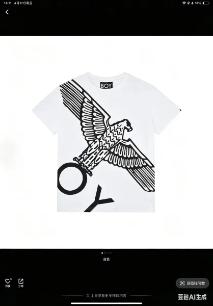 Design BOY London Angel Wings Graphic T-Shirt White T-Shirts - 3