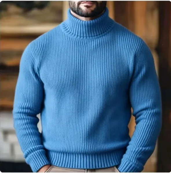Design Ribbed Turtleneck Sweater Light Gray - 6