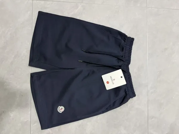 Moncler Logo-Embroidered Cotton Sweatshorts Beige Shorts - 7