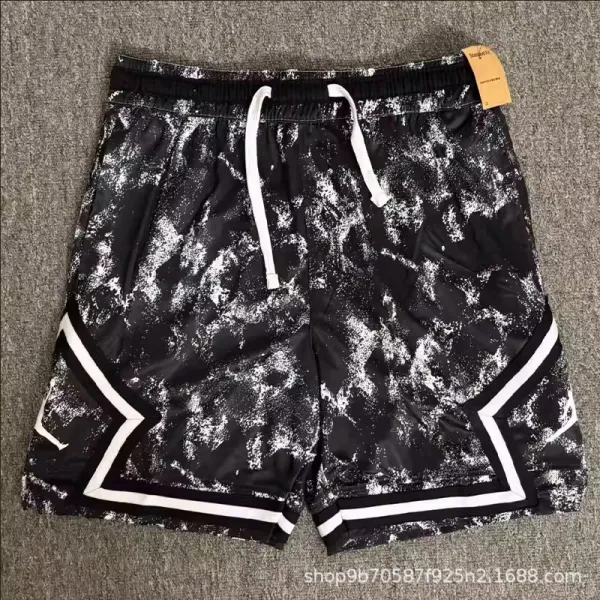 Design Basketball Shorts Black White Splatter Print Shorts - 1