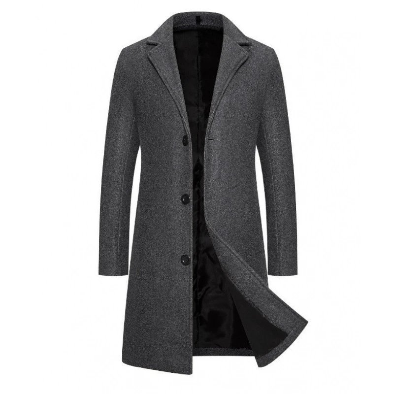 Design Classic Wool-Blend Overcoat Gray Coat Outerwear.coat