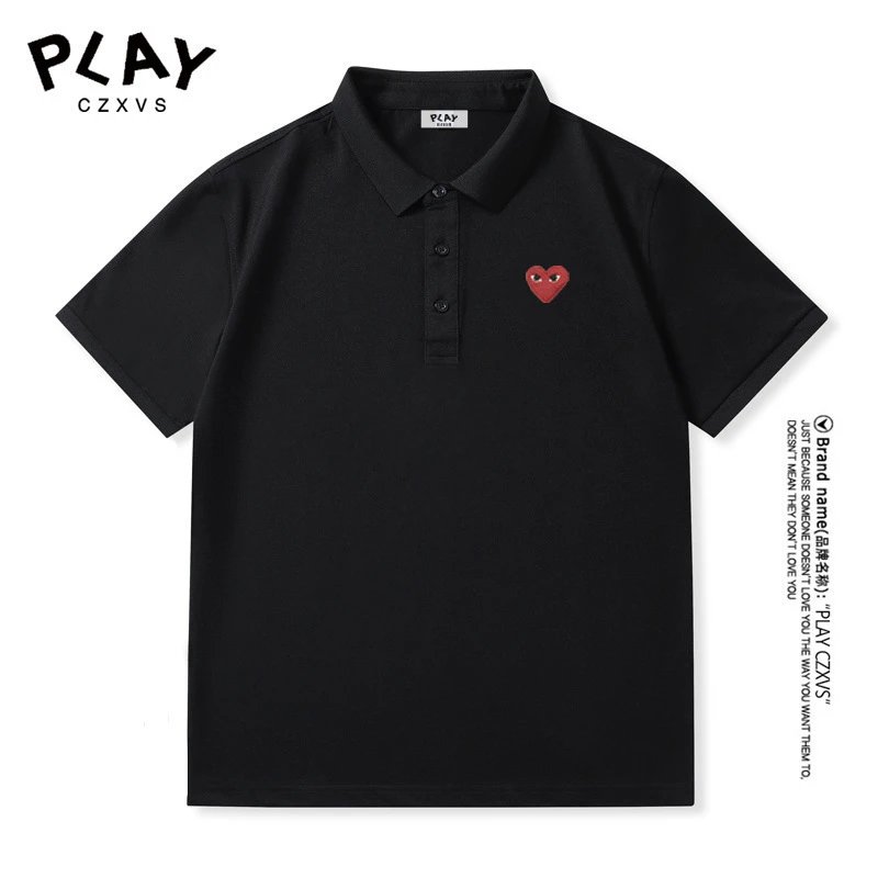 Comme des Garçons Play Red Heart Black Polo Polo Shirt - 3