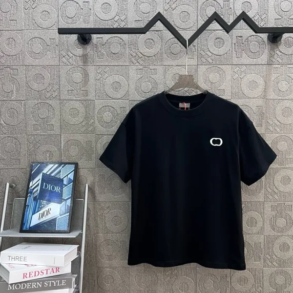 Dior CD Logo Embroidered Fuchsia T-Shirt - 14