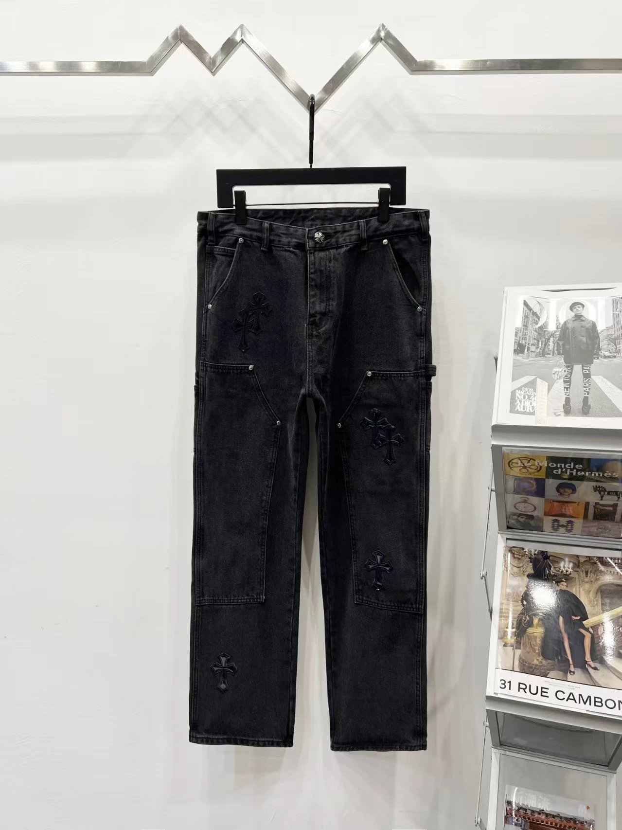 Chrome Hearts Cross-Embellished Black Jeans - 25