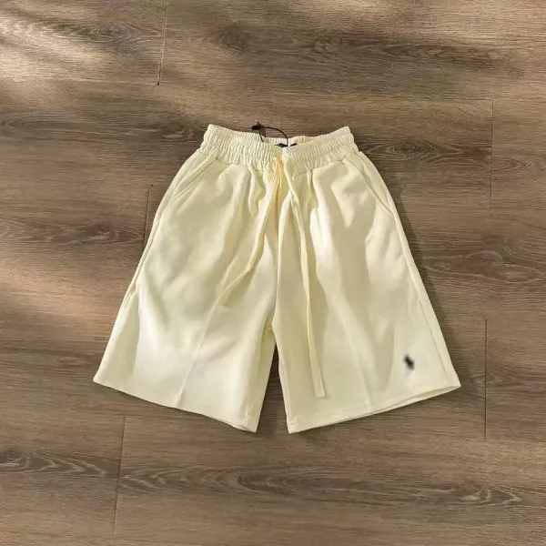 Design Oversized Drawstring Waist Shorts Beige - 1