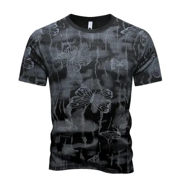 Design Butterfly Print Gradient T-Shirt - 7