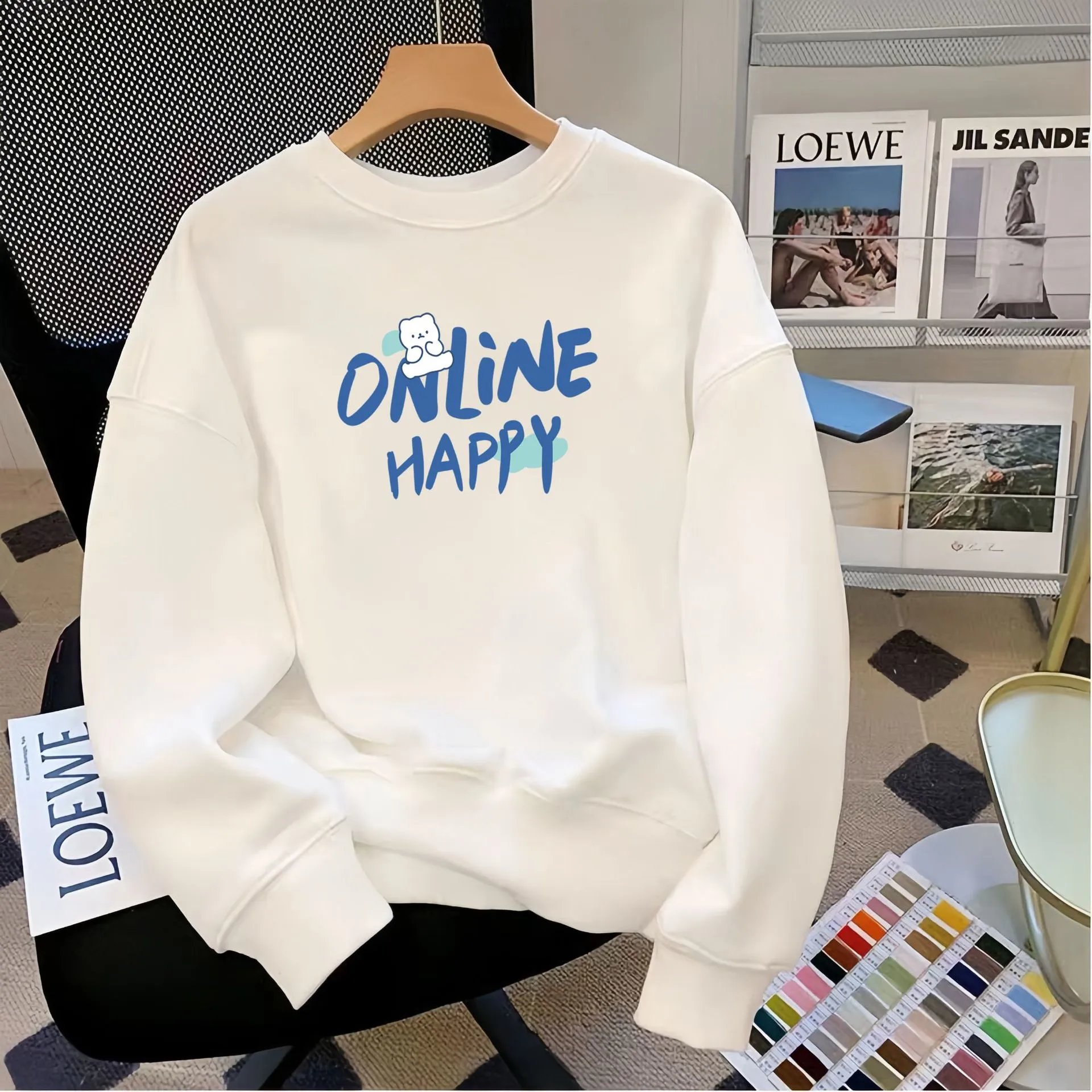 Puma Logo Graphic Crewneck White Hoodie - 42