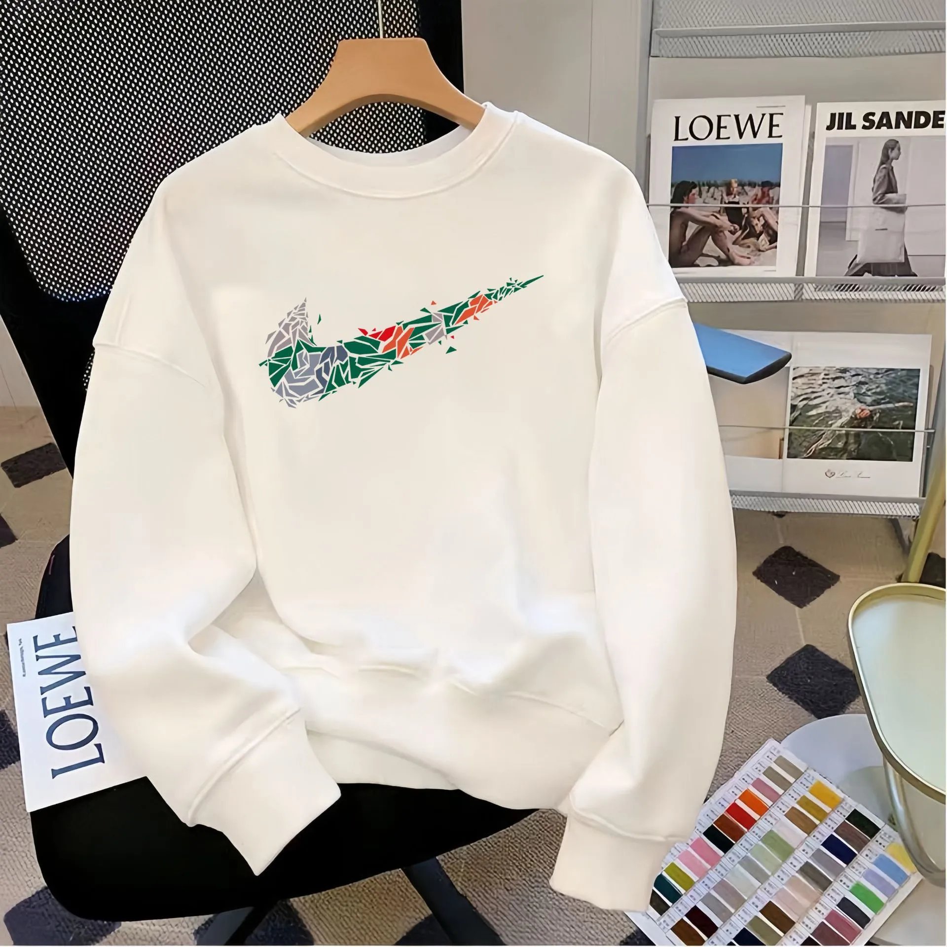 Puma Logo Graphic Crewneck White Hoodie - 48