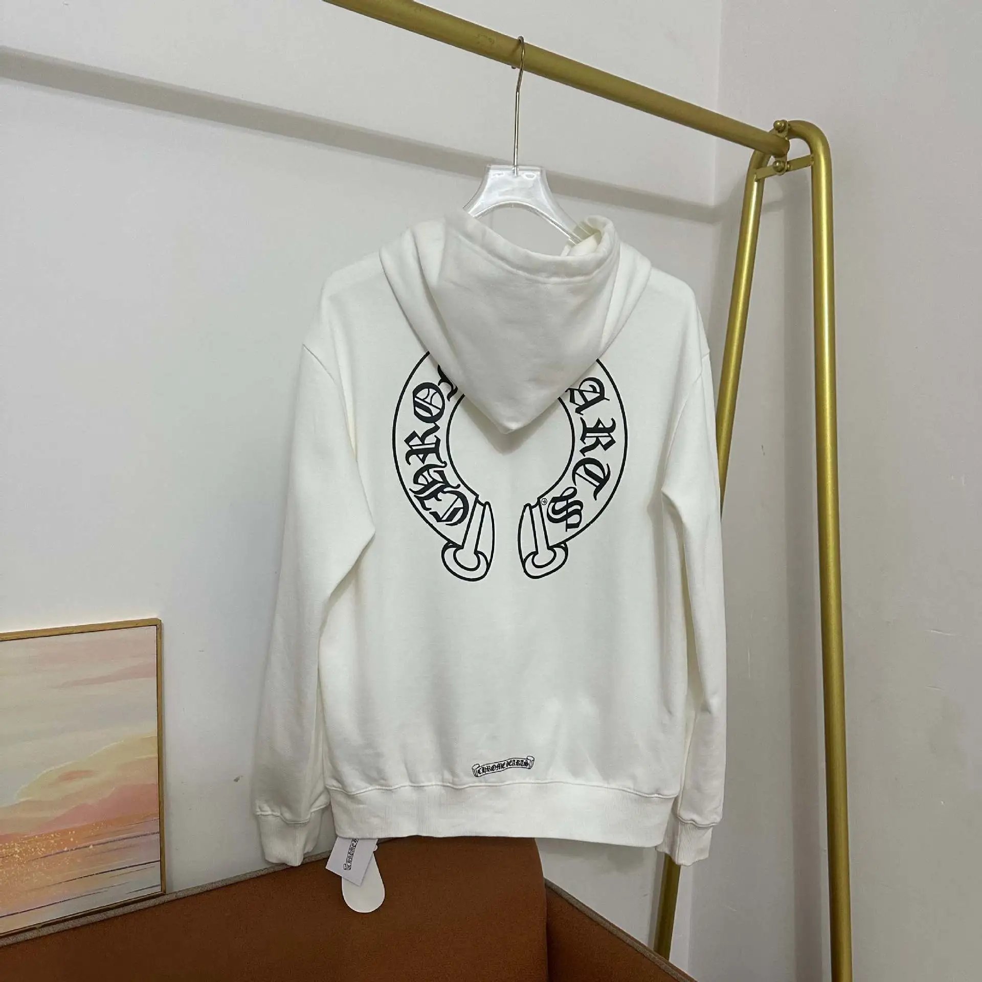 Chrome Hearts Horseshoe Print Zip-Up Hoodie White - 14