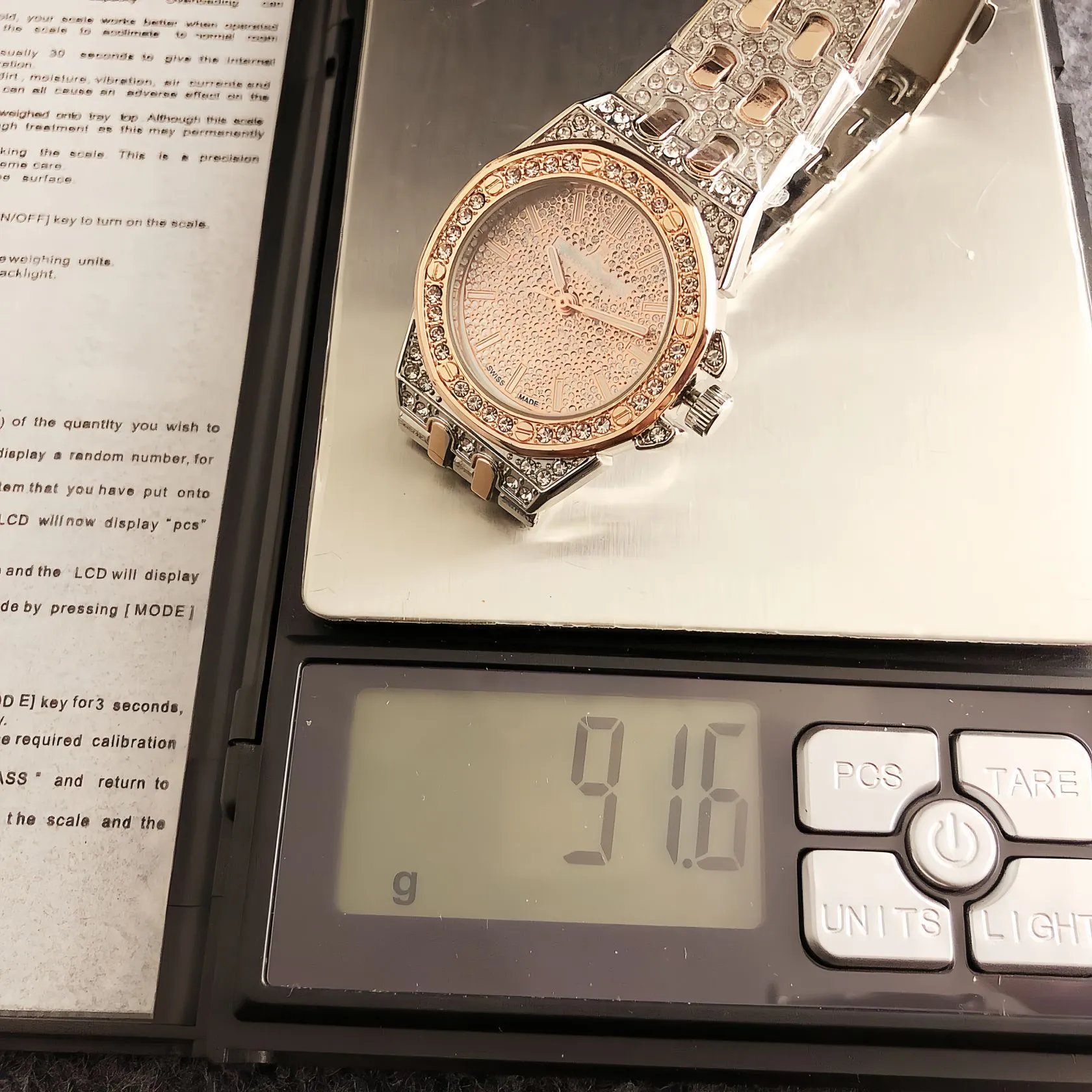 Design Luxury Crystal-Embellished Rose Gold Watch Watches - 10