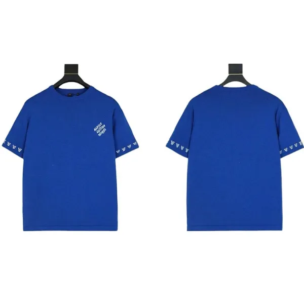 Design T-Shirt with Sleeve Logo Print Royal Blue T-Shirt - 1