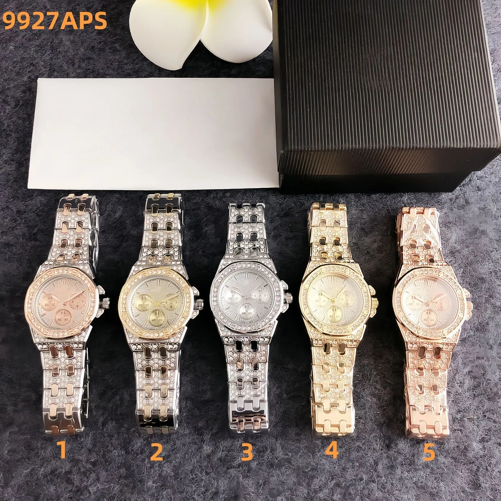 Design Chronograph Rose Gold and Silver Crystal-Embellished Watch Watches - 11