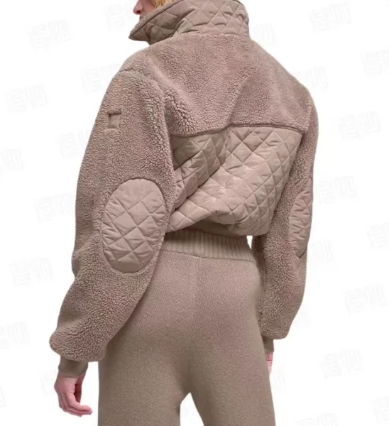 Design Sherpa Fleece Hybrid Quilted Jacket Brown Outerwear.jacket - 3