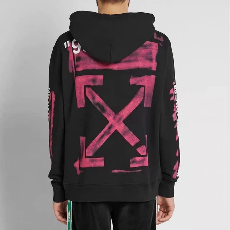 Off-White Painted Arrow Hoodie Black - 9