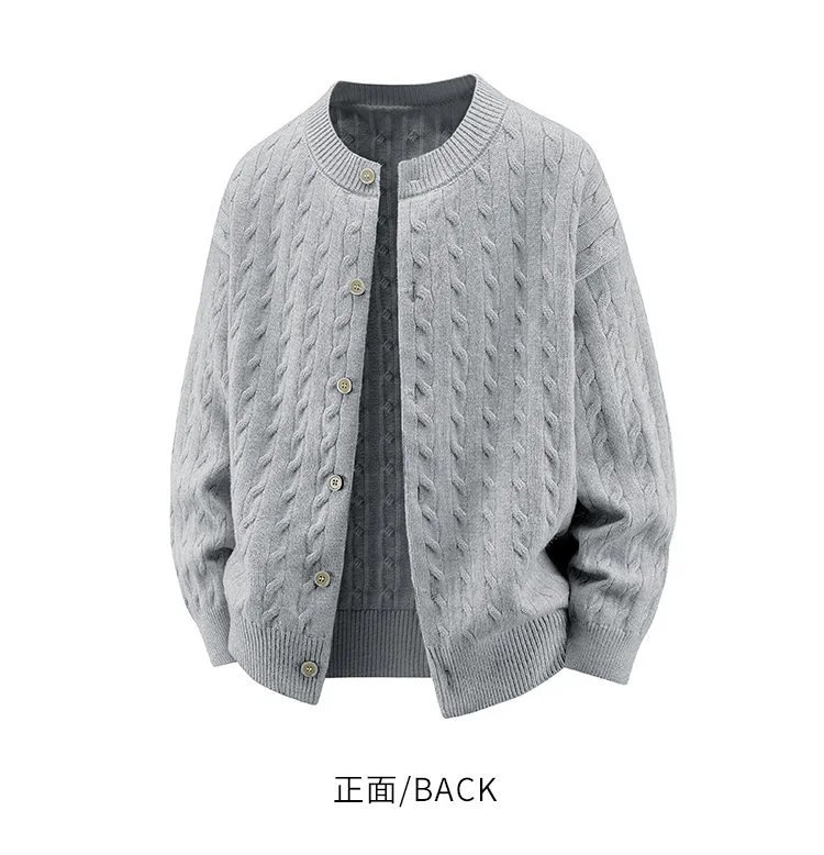 Design Cable Knit Button-Up Cardigan Yellow - 17