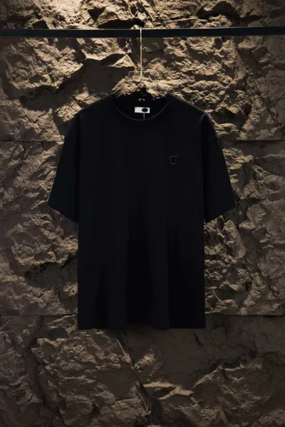 Calvin Klein Logo Embroidered Black T-Shirt - 1
