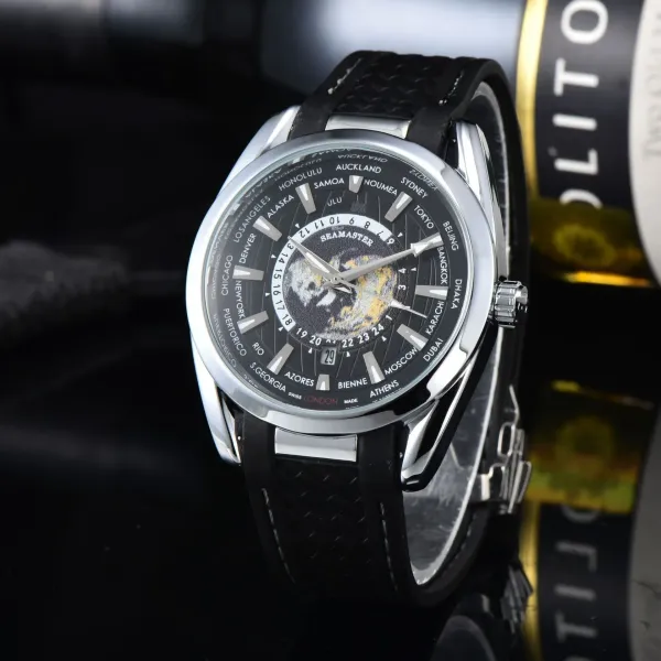 Omega Seamaster Worldtimer White Dial Black Rubber Strap Mechanical Watch - 12