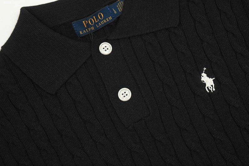 Polo Ralph Lauren Cable Knit Polo White Polo Shirt - 16