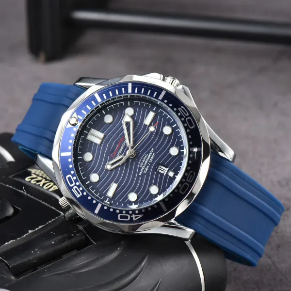 Omega Seamaster Diver 300M Blue Wave Dial Stainless Steel Watch Watches - 4