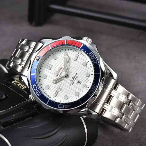 Omega Seamaster Diver 300M Blue Wave Dial Stainless Steel Watch Watches - 9