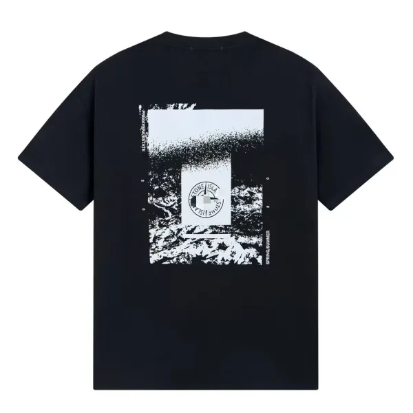 Design Abstract Graphic Print Black T-Shirt - 17