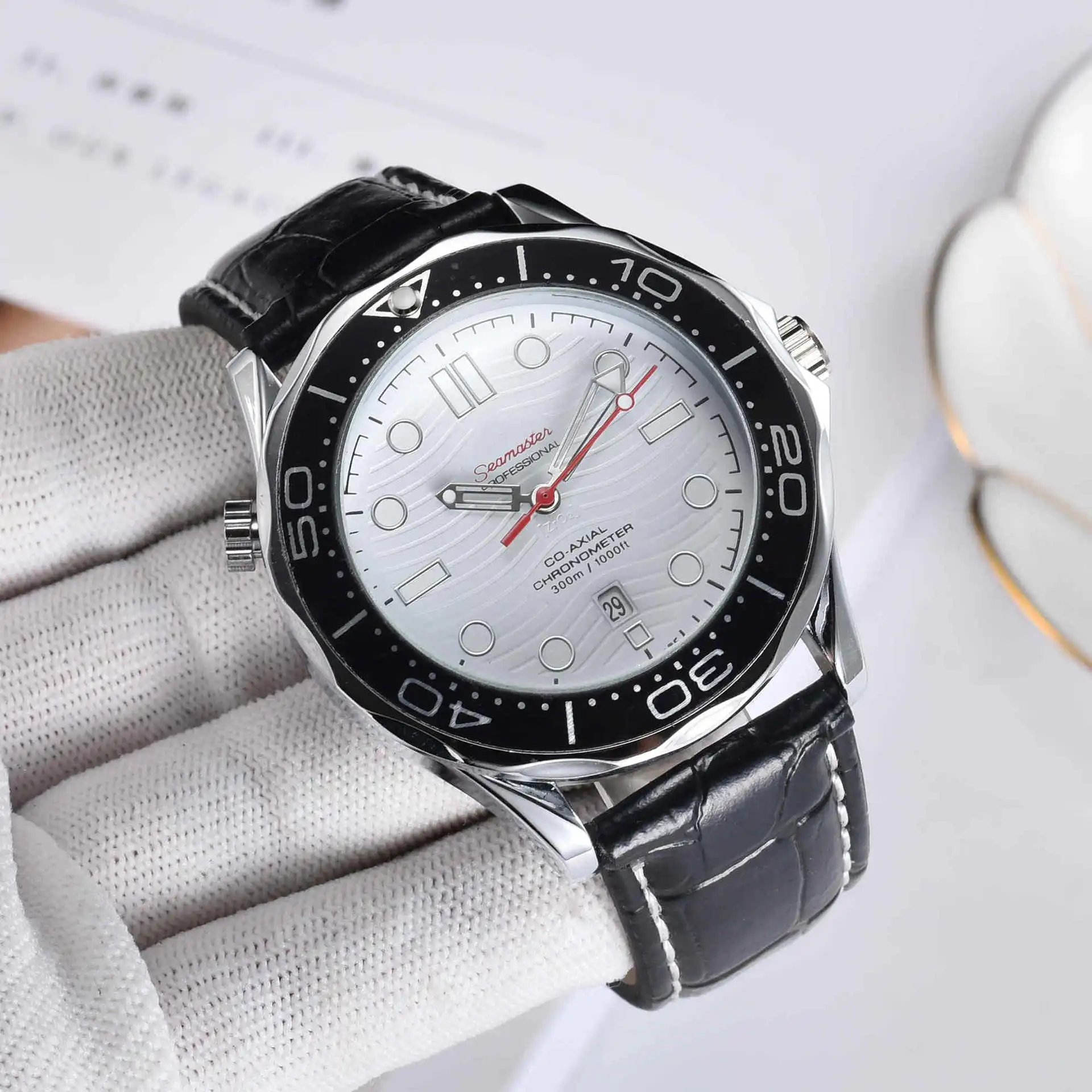 Omega Seamaster Professional Co-Axial Chronometer Silver Dial Black Bezel Mechanical Watch Watches - 8