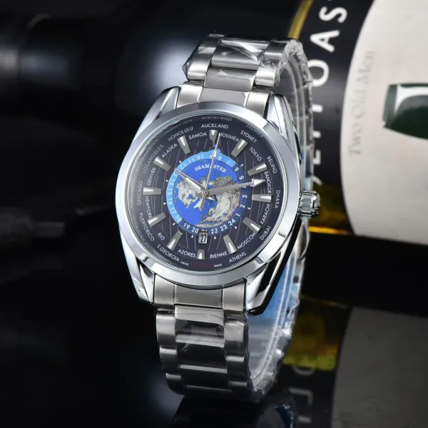 Omega Seamaster Worldtimer White Dial Black Rubber Strap Mechanical Watch - 10