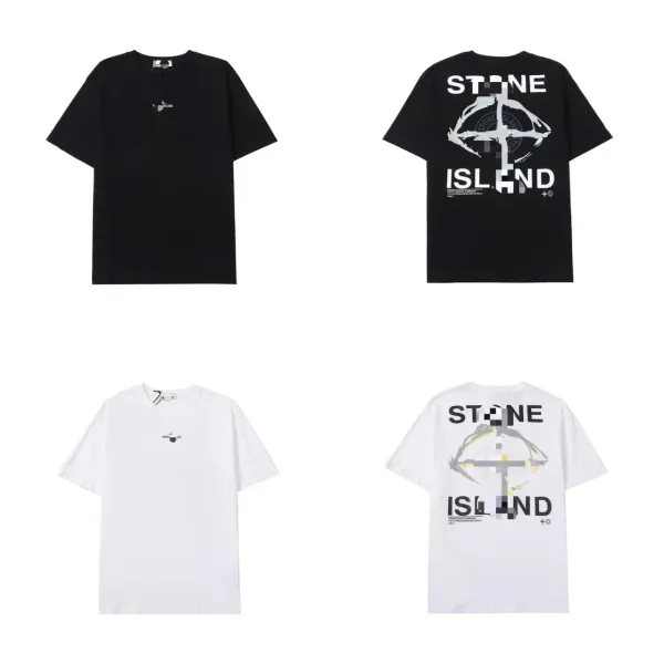 Design Abstract Graphic Print Black T-Shirt - 50