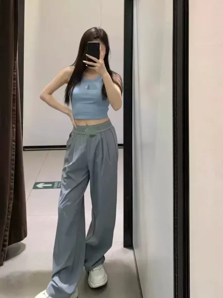 Design Wide-Leg Satin Pants Black - 9